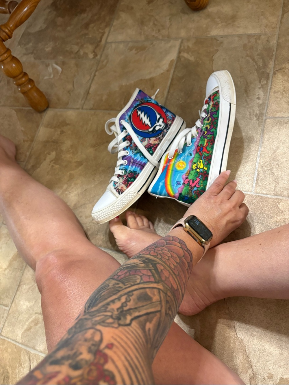 Colorful Grateful Dead High-Top Sneakers